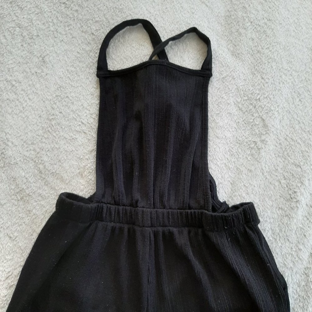 Elastic Black Cropped / Capri Overalls